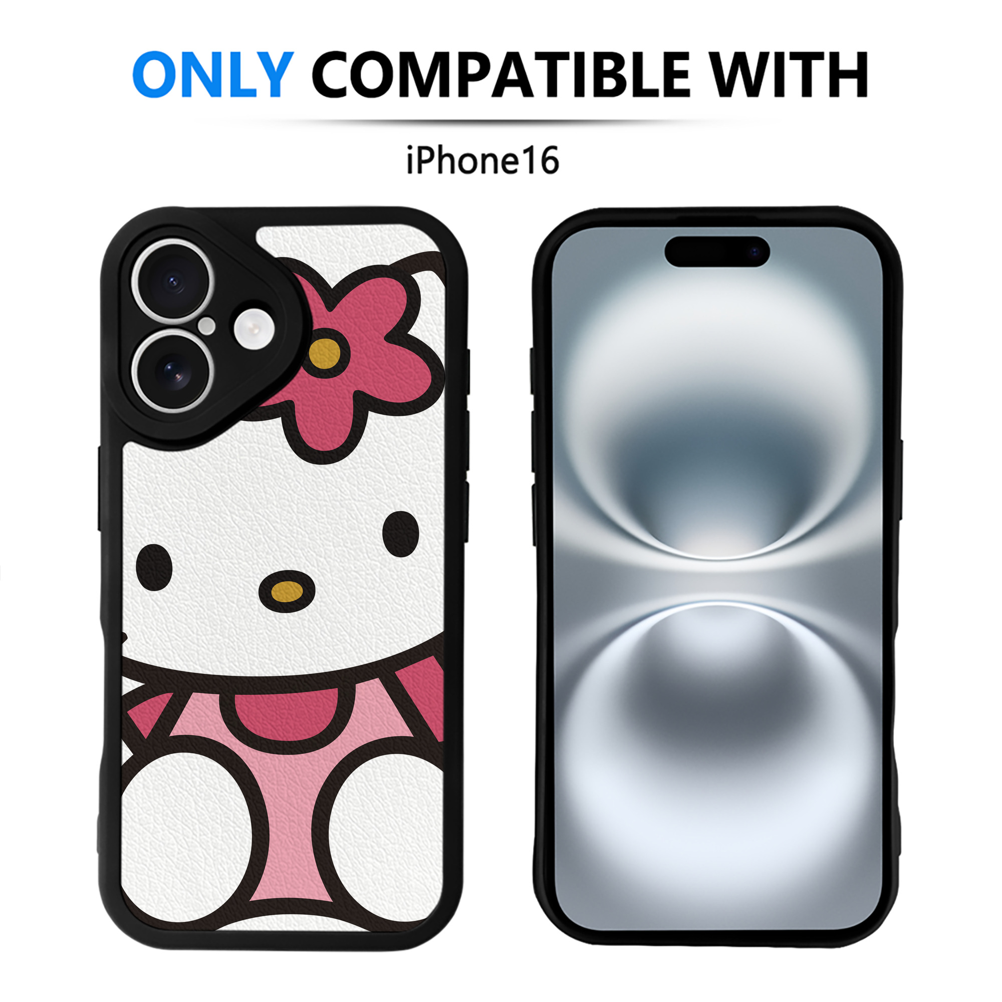 （画像用） Hello Kitty ハローキティ 【iPhone 16シリーズ対応】シリコンスマホケース（レザー調） 材質：シリコン